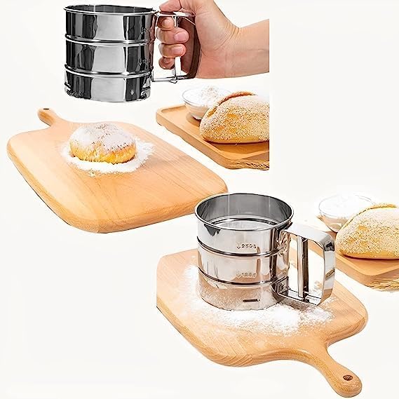🧁 Stainless Steel Sifter – Perfect for Baking & Cooking