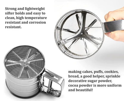 🧁 Stainless Steel Sifter – Perfect for Baking & Cooking