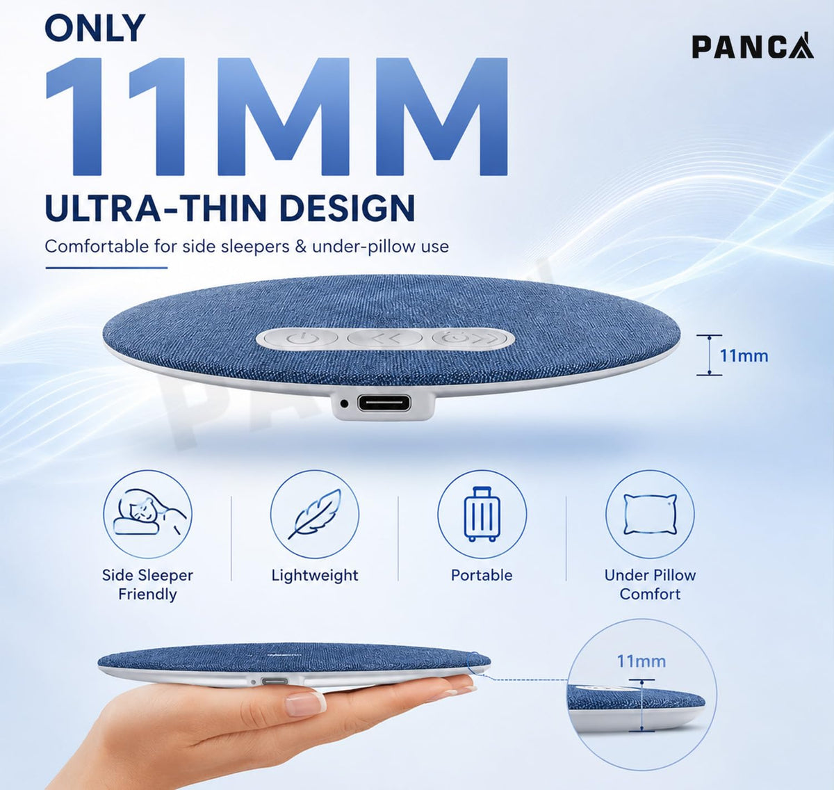 Bluetooth Portable Pillow Speaker – Enjoy Music & Relax in Comfort
