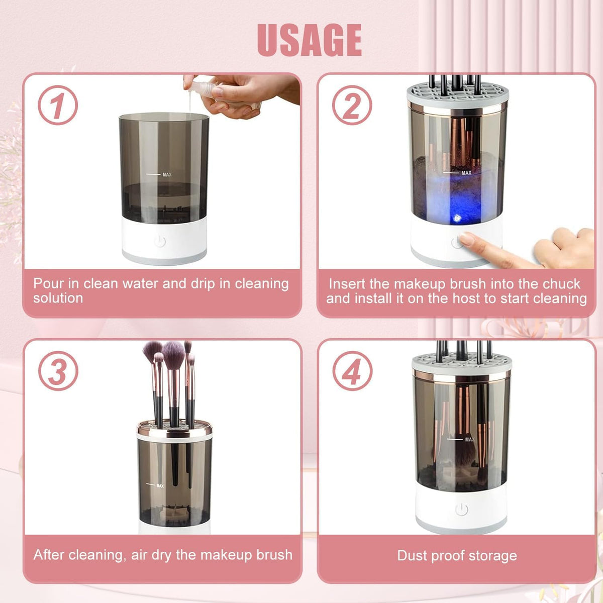 💄 Silicone Electric Makeup Brush Cleaner