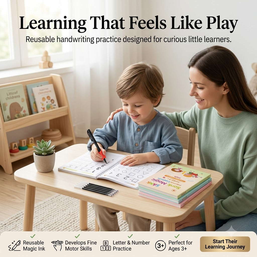 SANK Magic Practice Copybook Set – Reusable Handwriting & Learning Books for Kids