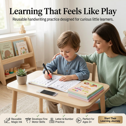 SANK Magic Practice Copybook Set – Reusable Handwriting & Learning Books for Kids