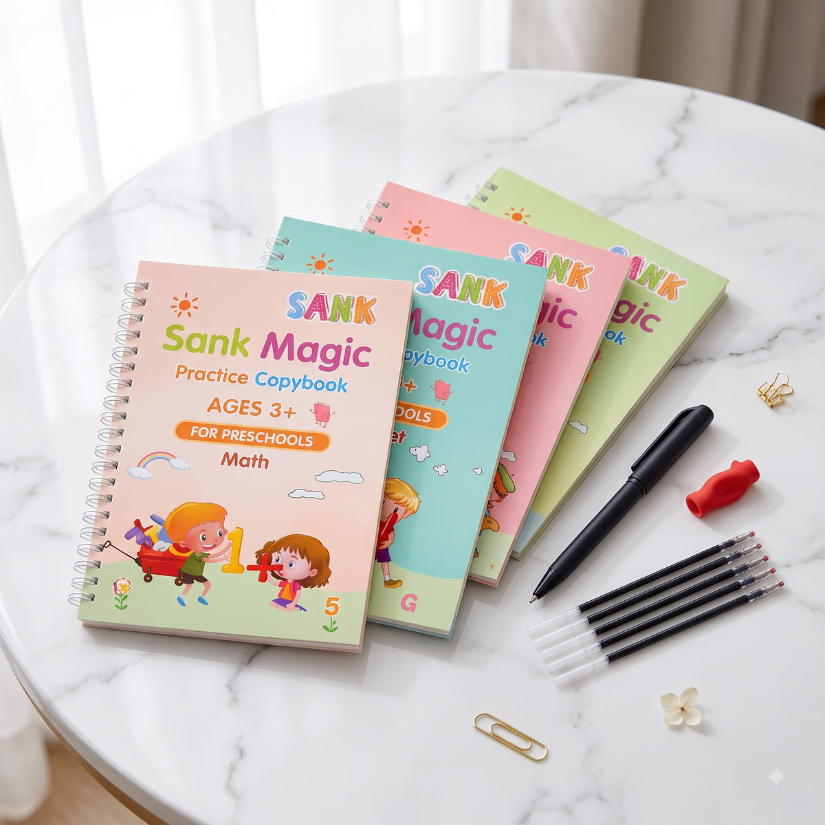 SANK Magic Practice Copybook Set – Reusable Handwriting & Learning Books for Kids